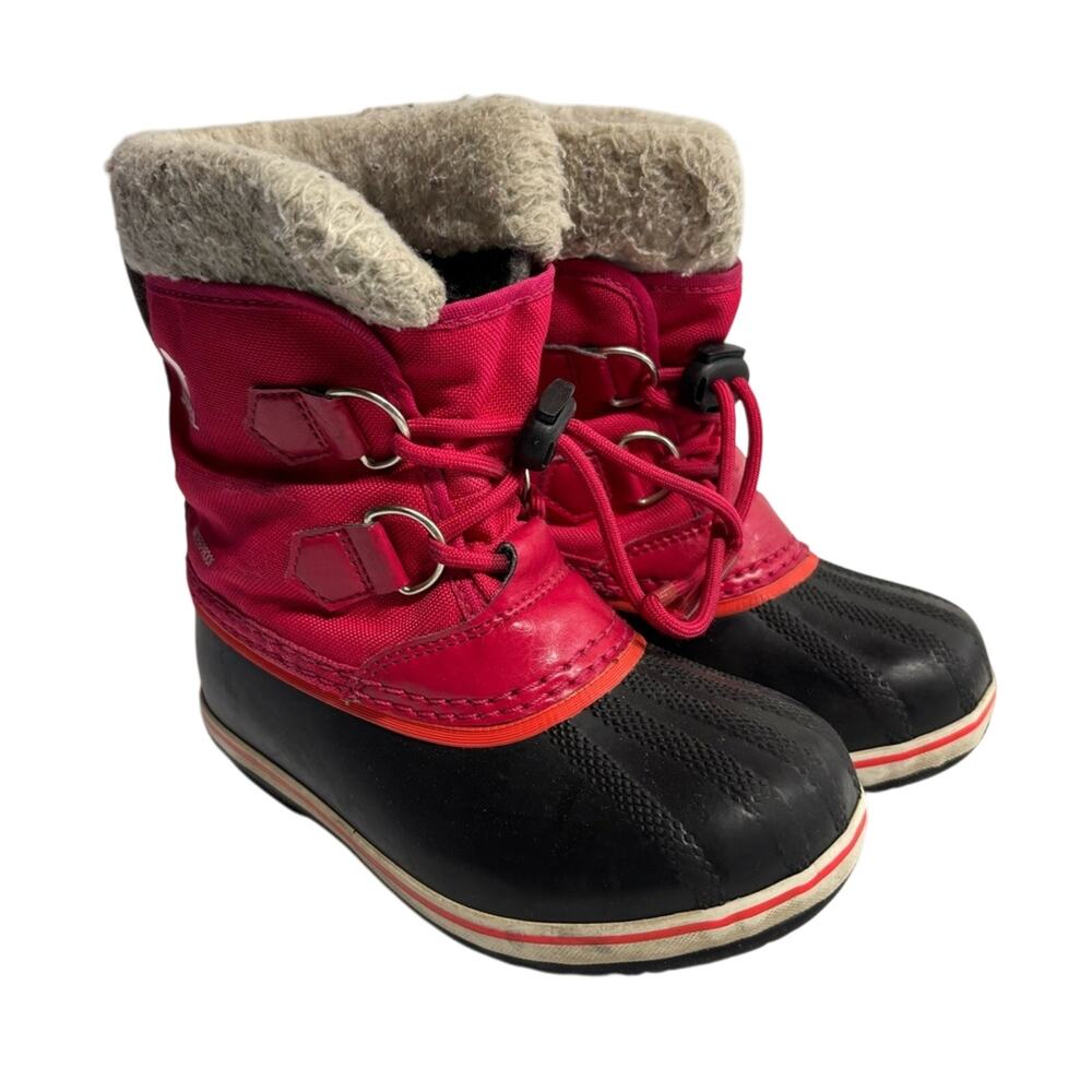 Sorel Kids' Yoot Pac Nylon Waterproof Pink Boots Child Size 12